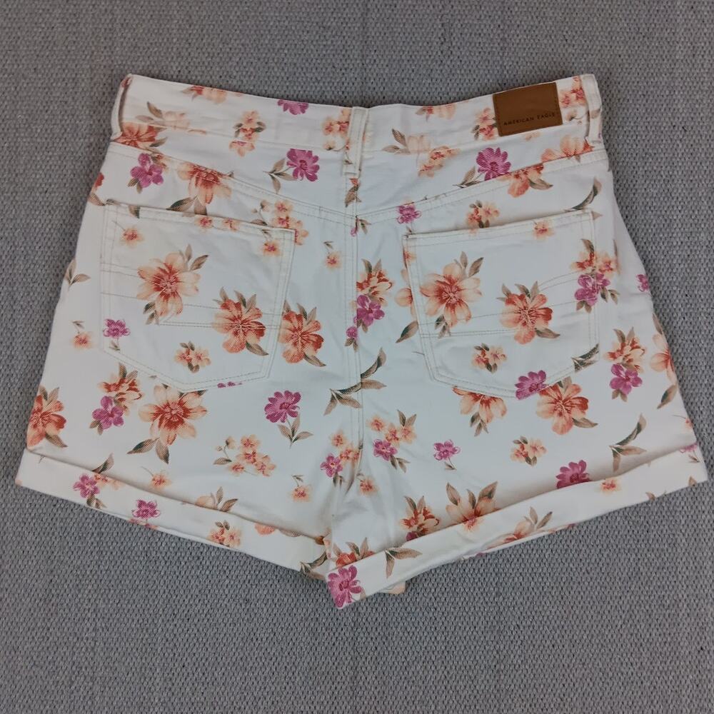 American‎ Eagle Shorts Womens 10 White Floral Print Pleated Summer Cottagecore - Picture 6 of 14